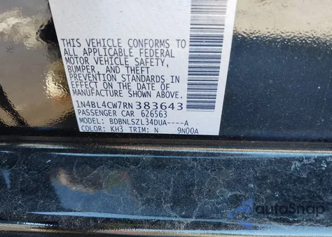 2024 Nissan Altima Sr Intelligent Awd z USA, uszkodzony, nr VIN 1N4BL4CW7RN383643